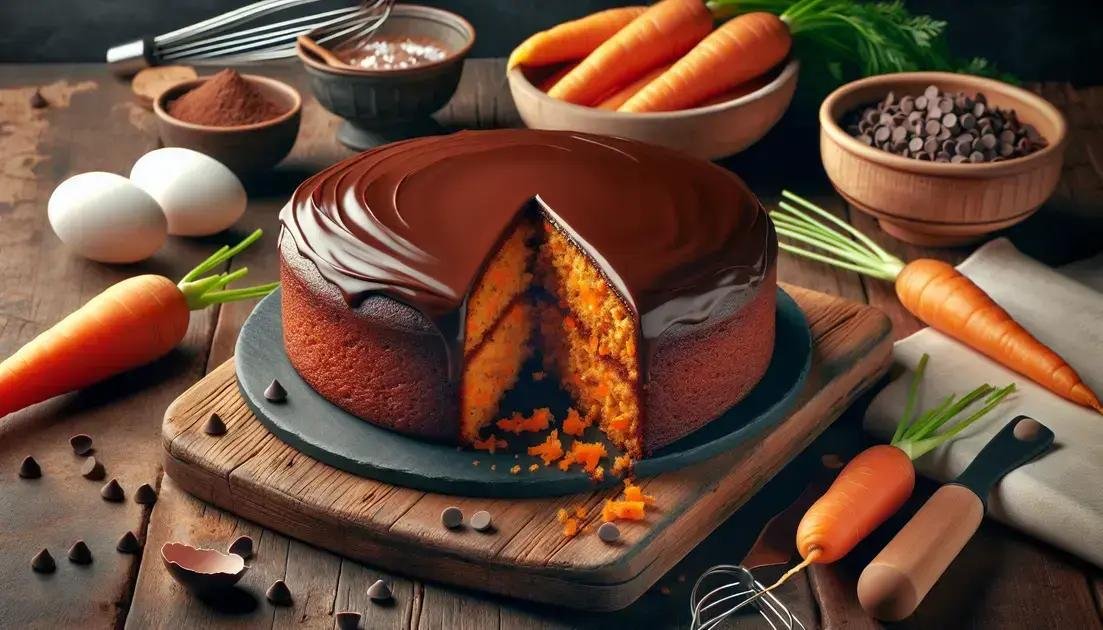 bolo de cenoura com cobertura de chocolate